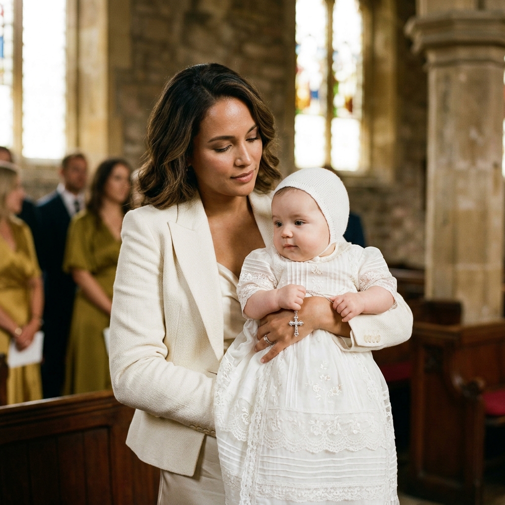 Detalle textil de medir bebe para bautizo para lujo infantil